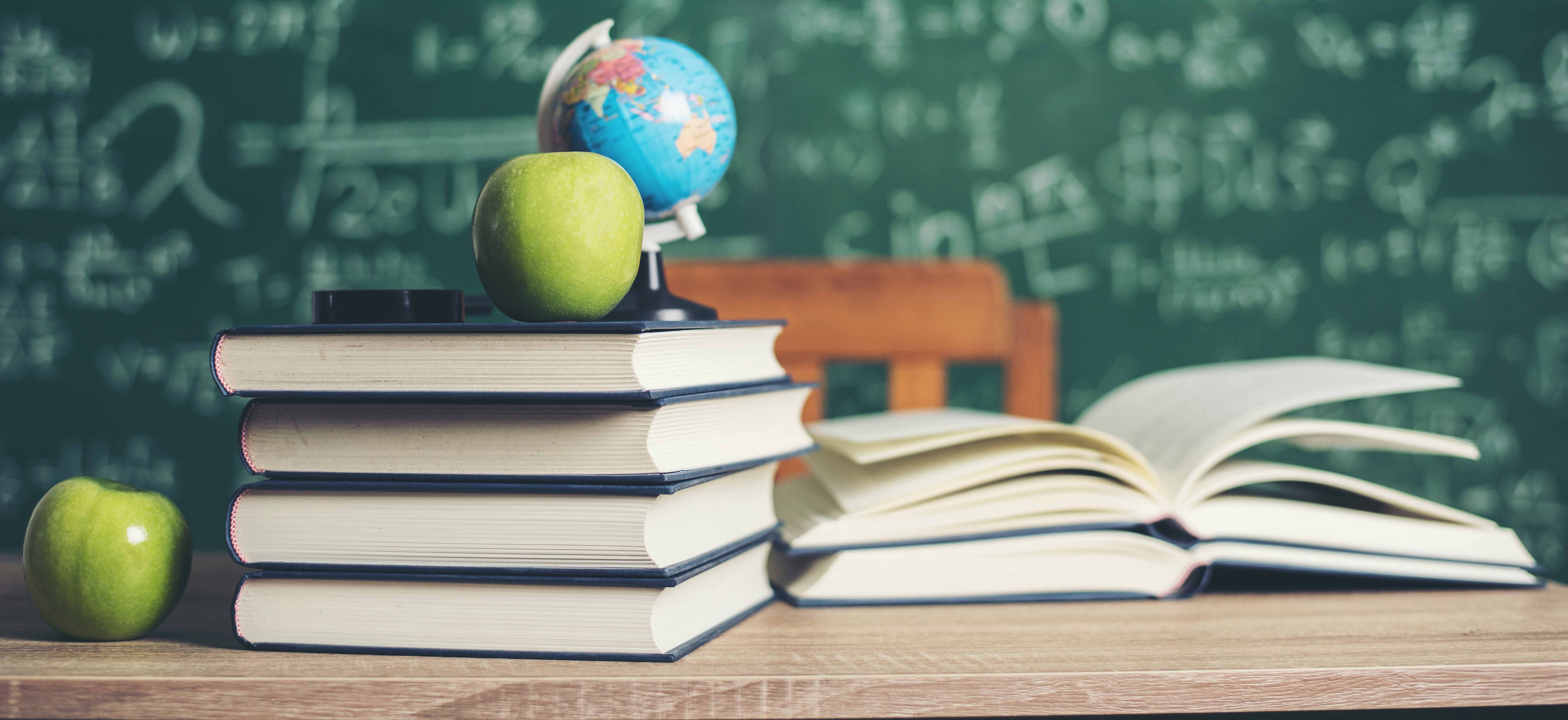 book with green board background new