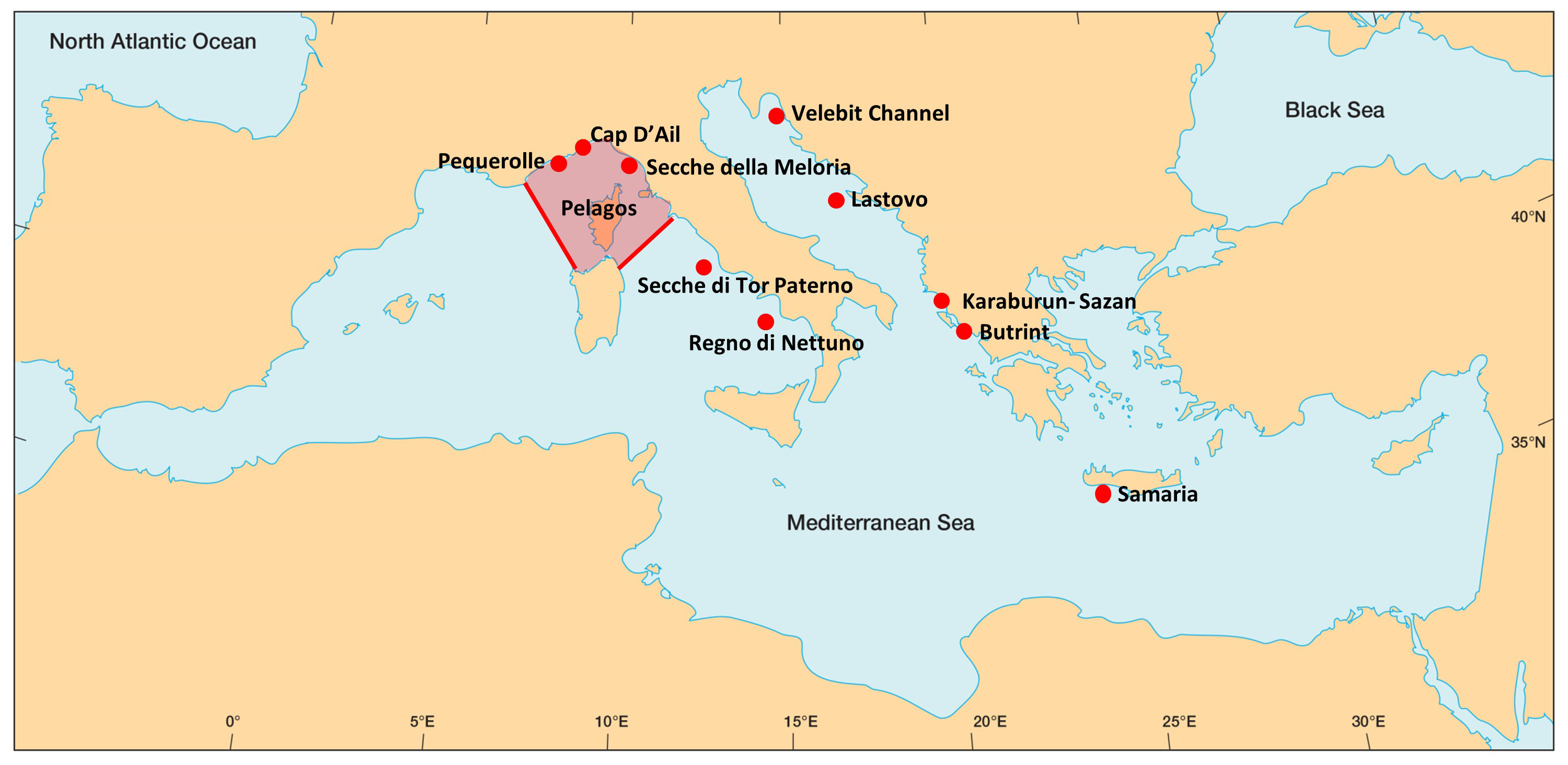 Mappa siti FishMPABlue 2 Plus