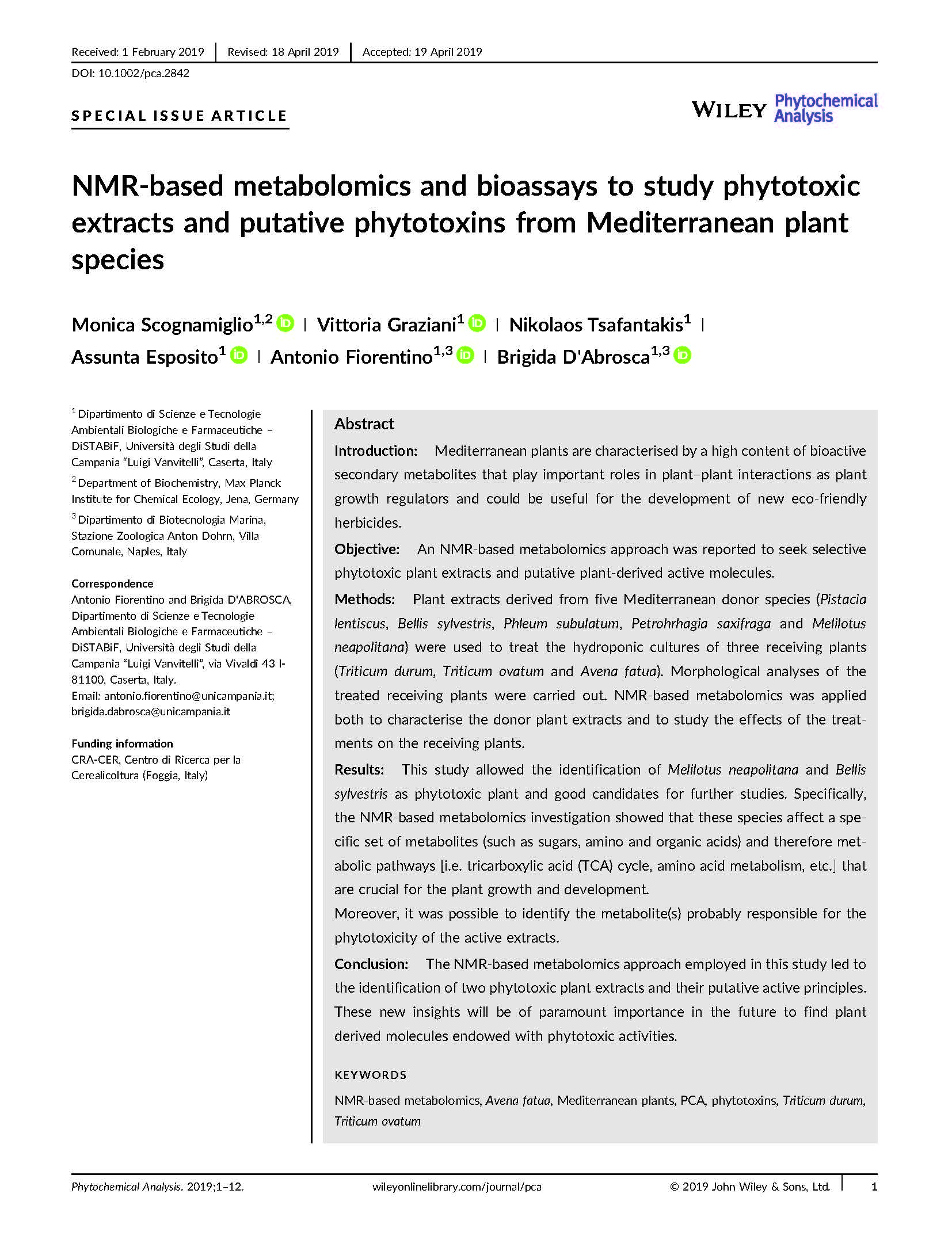 101 Phytochemical Analysis Triticumavena