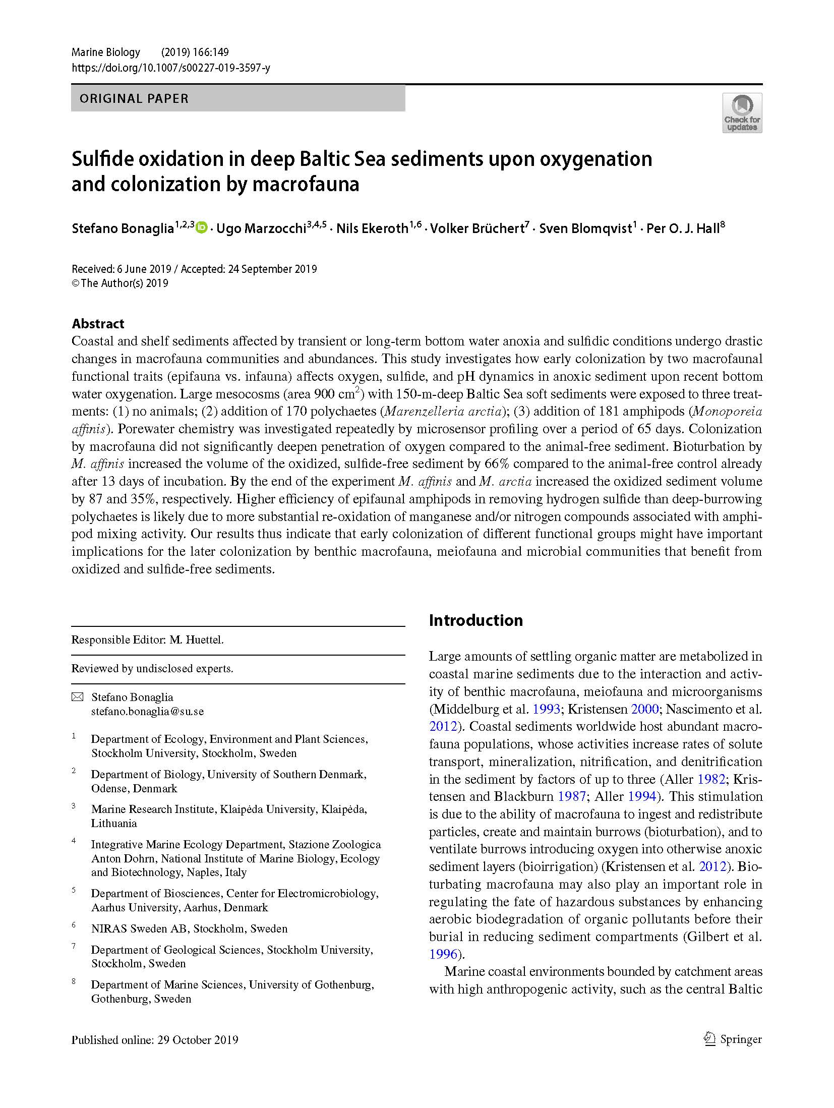 Bonaglia2019 Article SulfideOxidationInDeepBalticSe 2