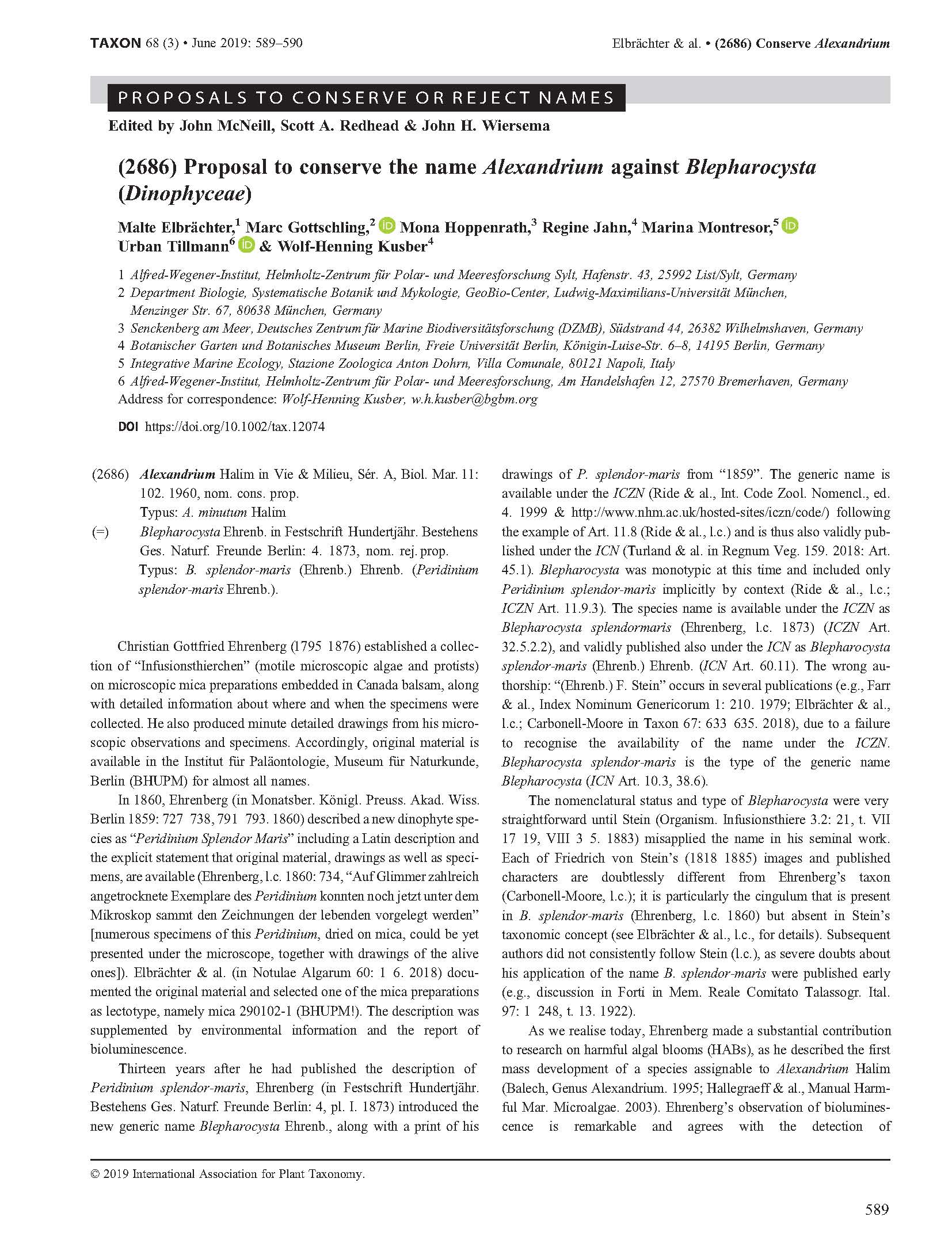 Elbrachter et al 2019 TAXON