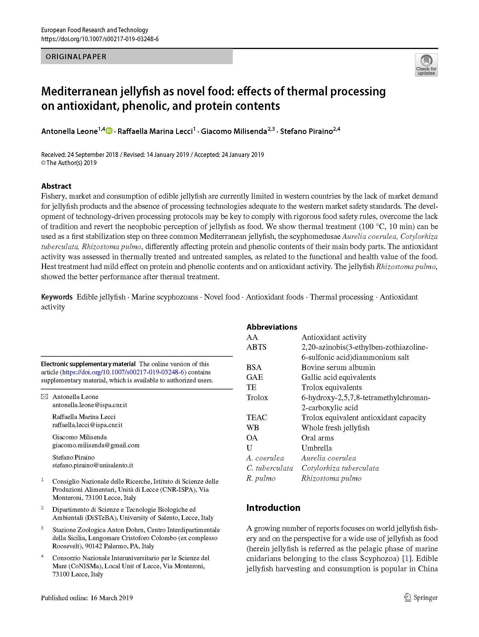 Leone et al 2019 European Food Research and Technology
