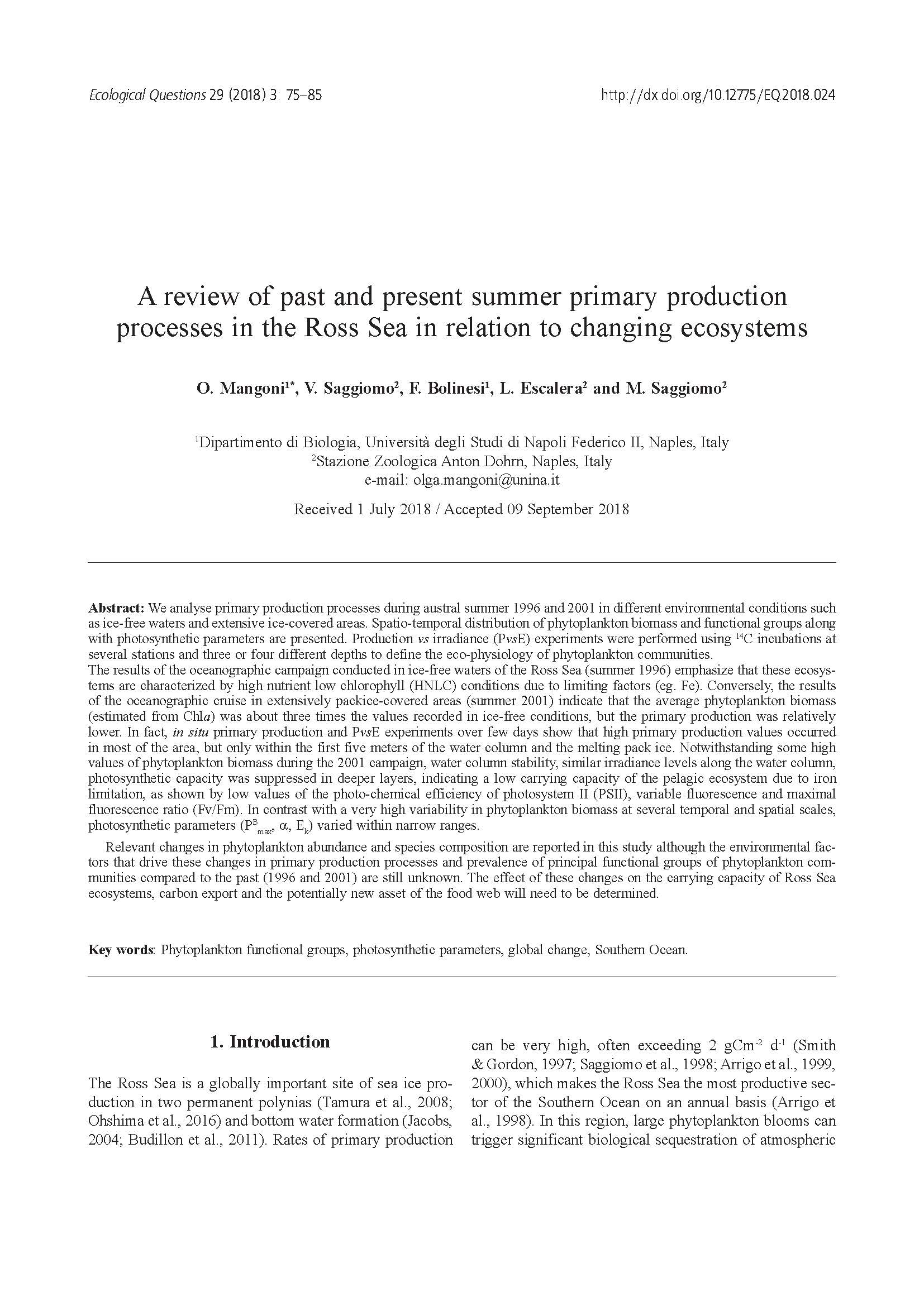 Mangonbo et al 2018 Ecological Questions