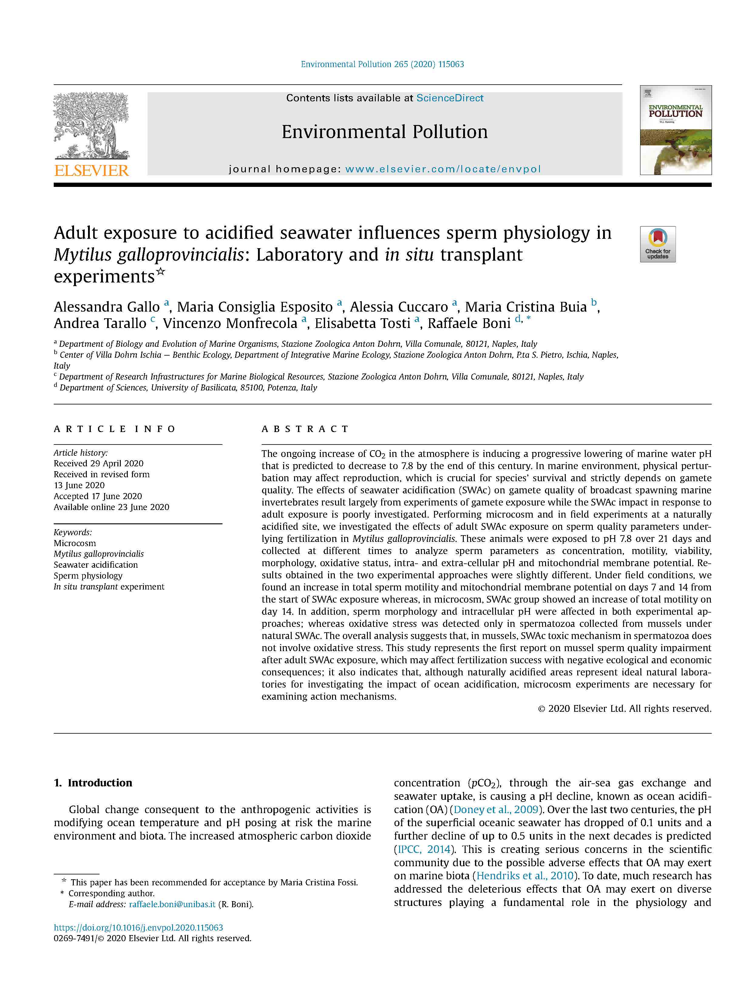 Gallo et al 2020 Environm Pollution