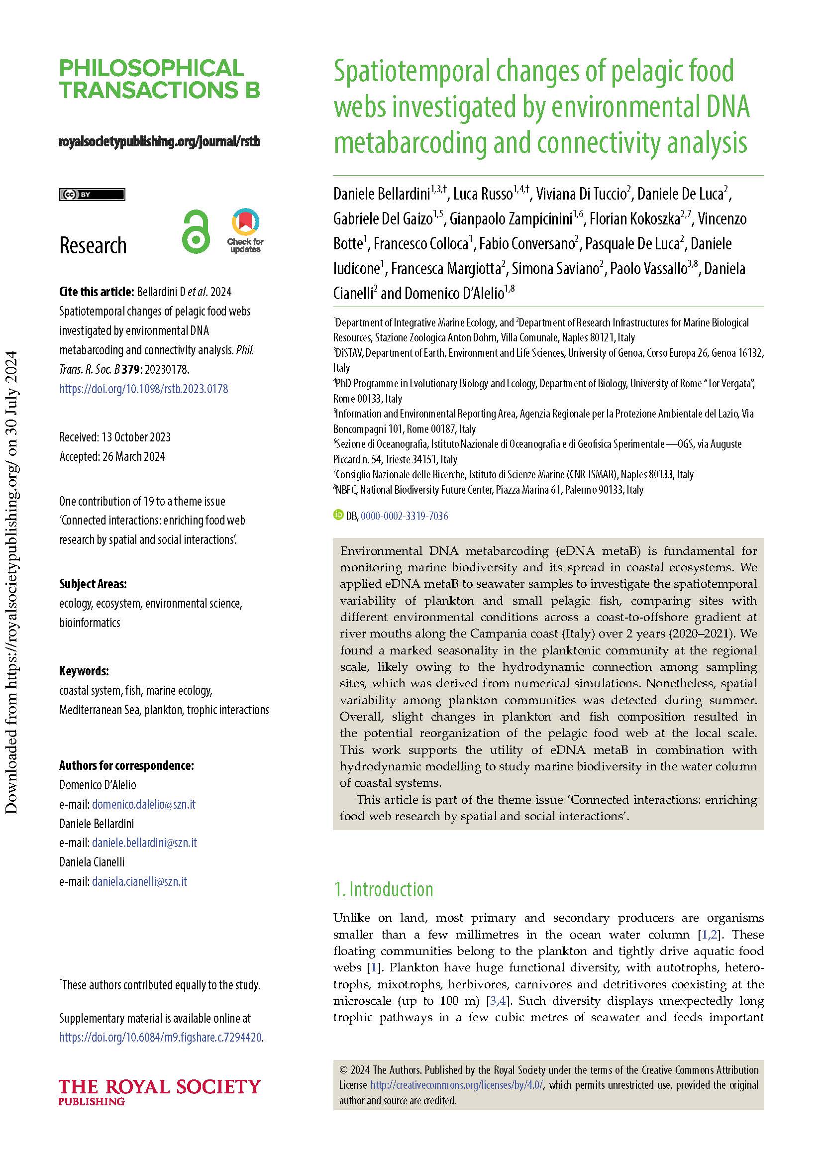 bellardini et al 2024 spatiotemporal changes of pelagic food webs investigated by environmental dna metabarcoding and