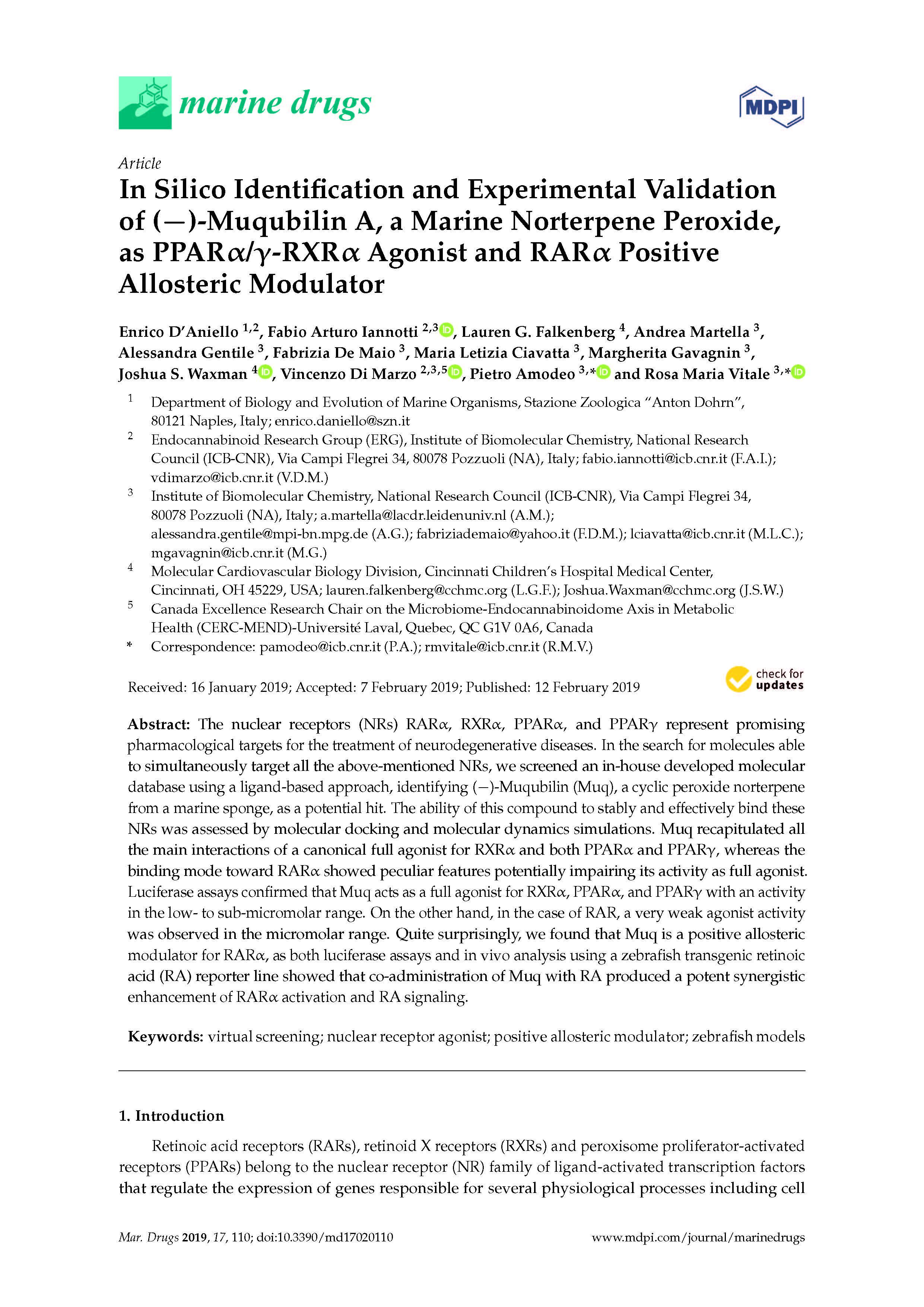 DAniello E et al 2019 Marine Drugs