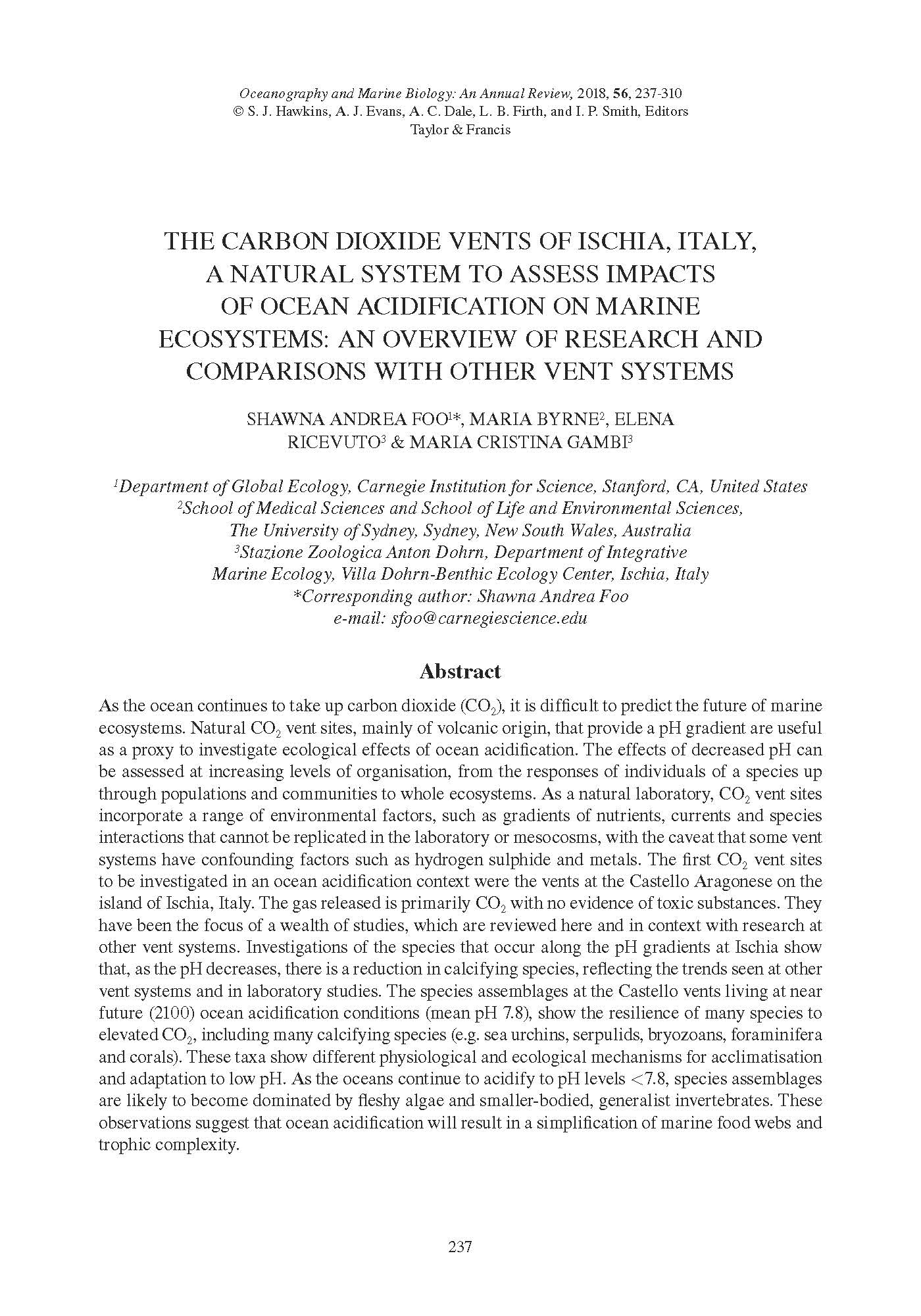 Foo et al 2018 Ischia Vents Review