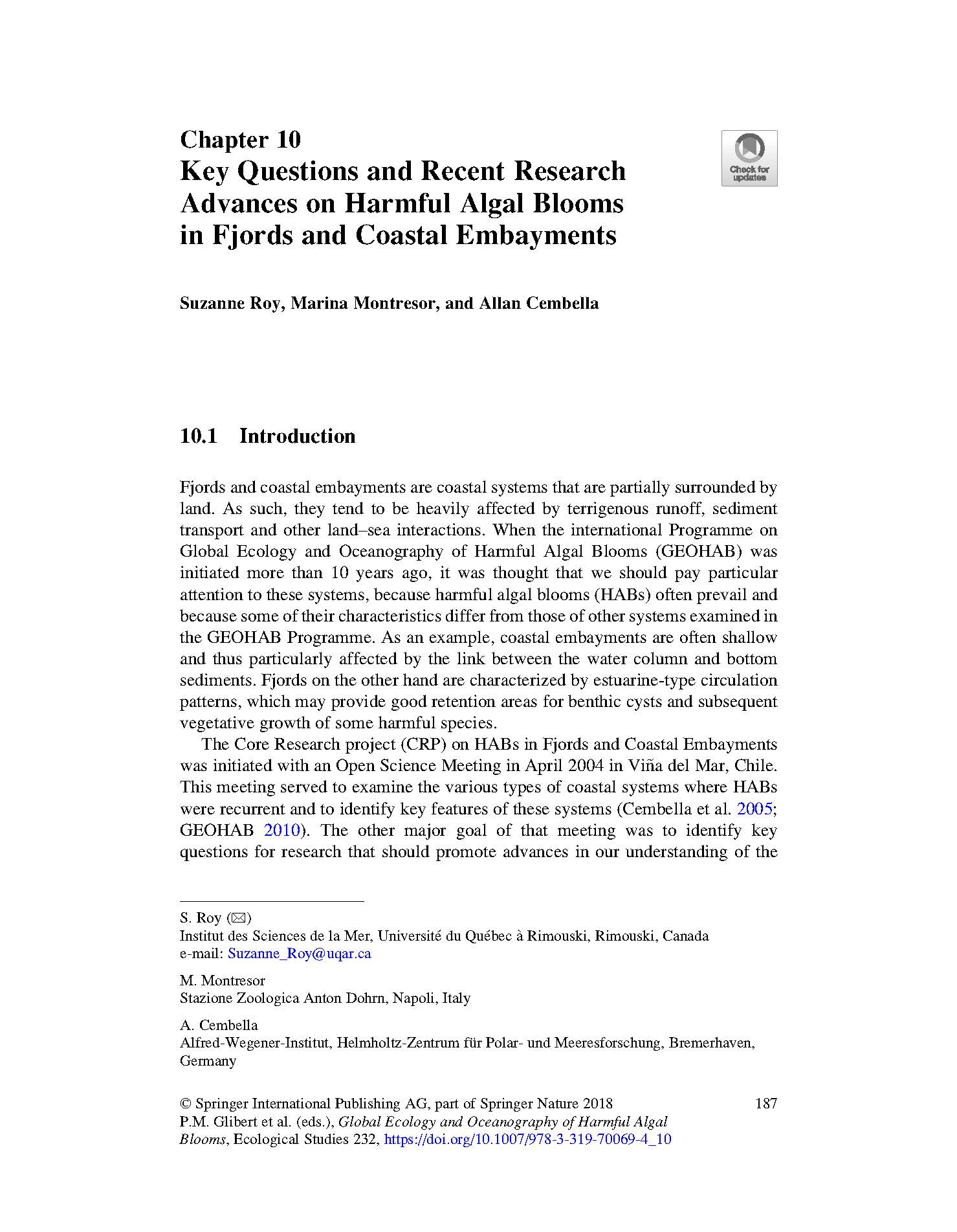 GEOHAB book Chap 10 Roy et al 