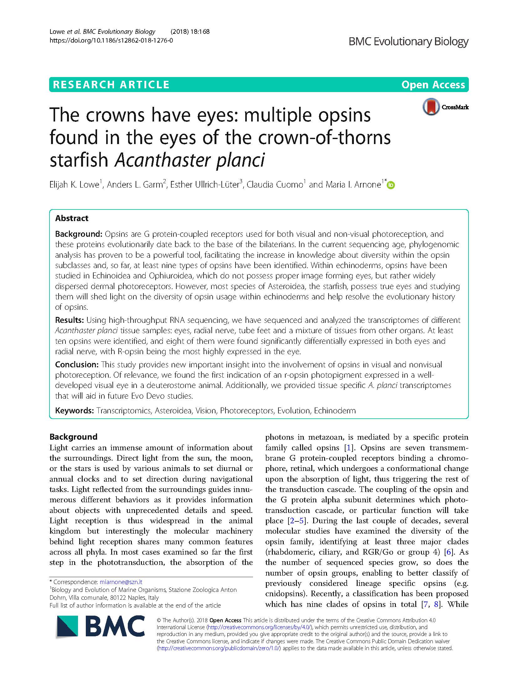 Lowe et al BMC EB 2018 Pagina 01