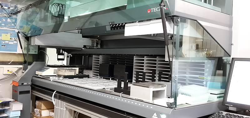 Automated dual harm liquid handler HTS platform FREEDOM EVO 200 - TECAN